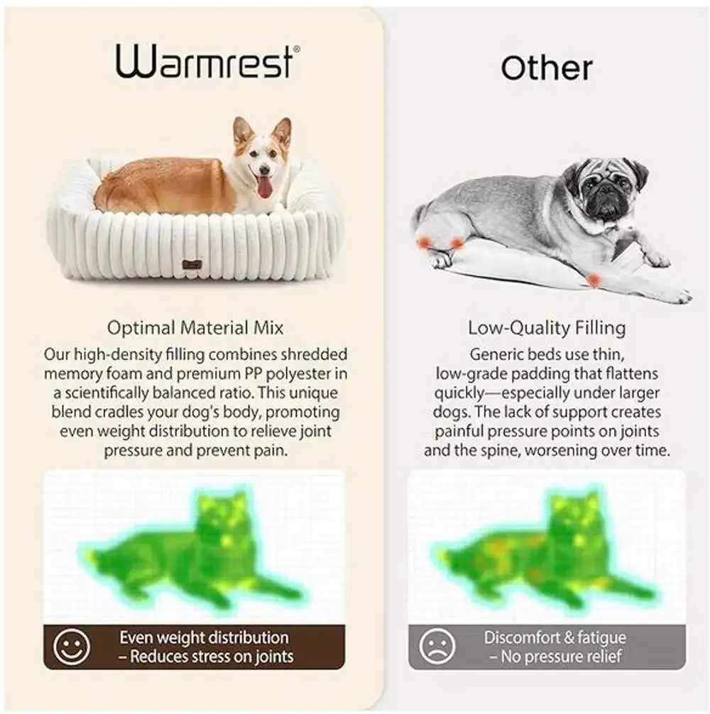 PICK UP ONLY !!! Orthopedic Calming Dog Bed, Plush Memory Foam, Large 35x25x9